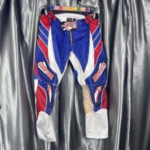 Simpson MX GS3 Moto-X Pants Sz 28x22 Red White Blue Dirt Bike Racing Gear Race